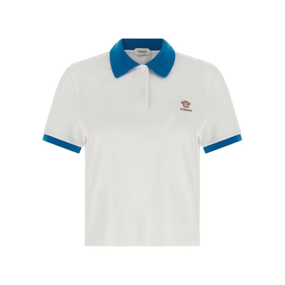 Versace Blue Cotton Polo Women's Shirt